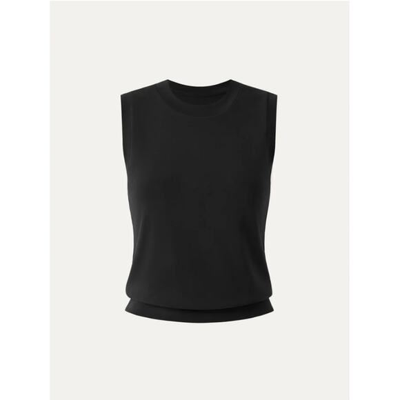 OGL Tops - OGL Sandwashed Crew Neck Top NWT Size M Luxe Ribbed Stretch Modal Blend